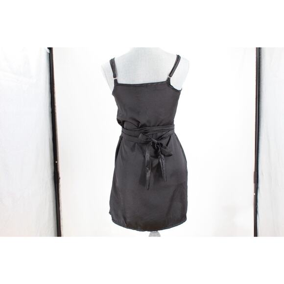 O Mighty Black Wrap Lingerie Babydoll Mini Dress Womens Size M Planets Solar - Picture 5 of 9